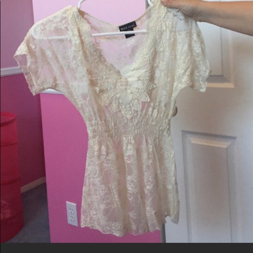 Beige lace top